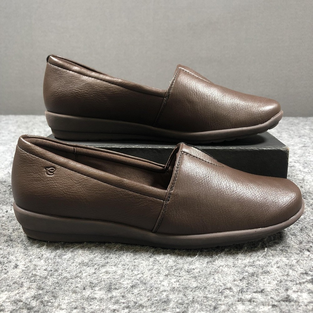 Easy Spirit Searlie 3 Shoes Womens 9 Brown Slip On Comfort Casual Flats - Picture 2 of 16